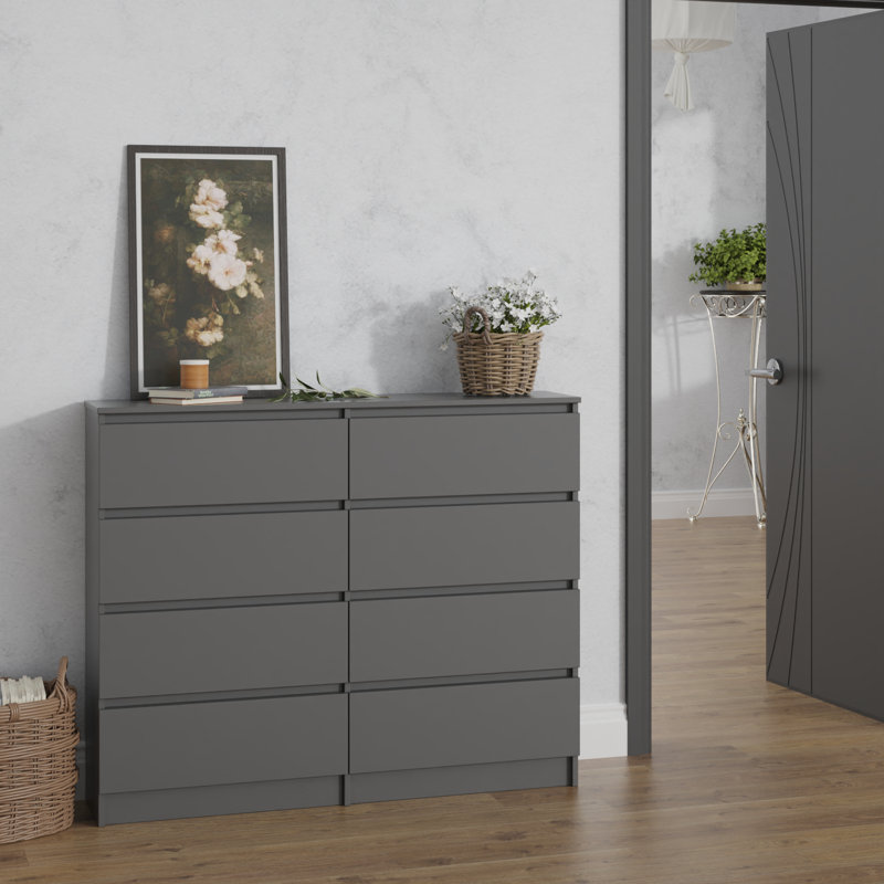 Majesta 120cm W 8 - Drawer Chest of Drawers, Grey