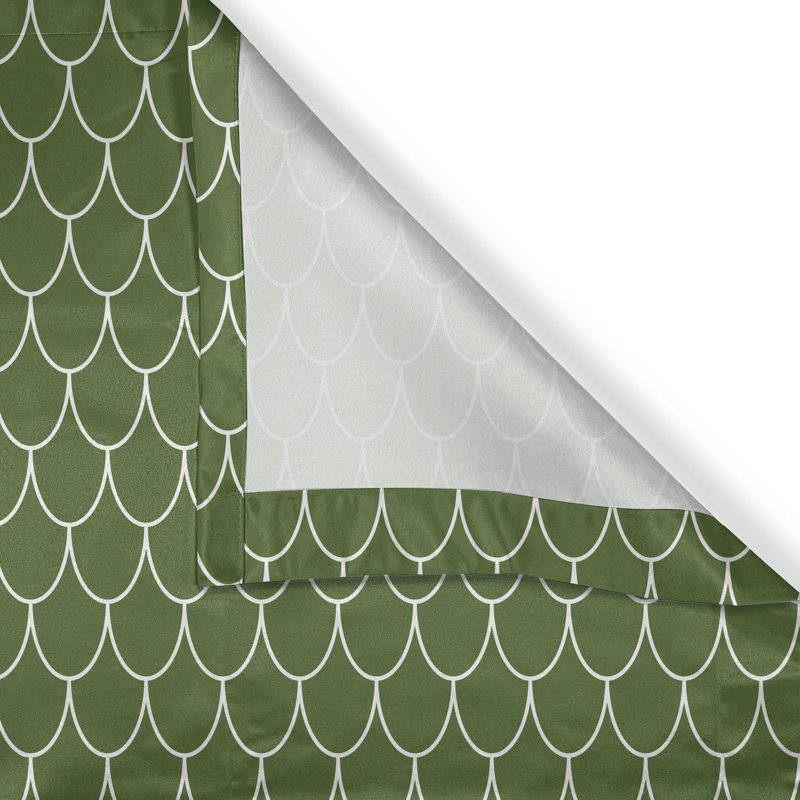 Rideau à œillets à 2 panneaux Latitude Run Green, vert olive et blanc, L 50 po x L 108 po