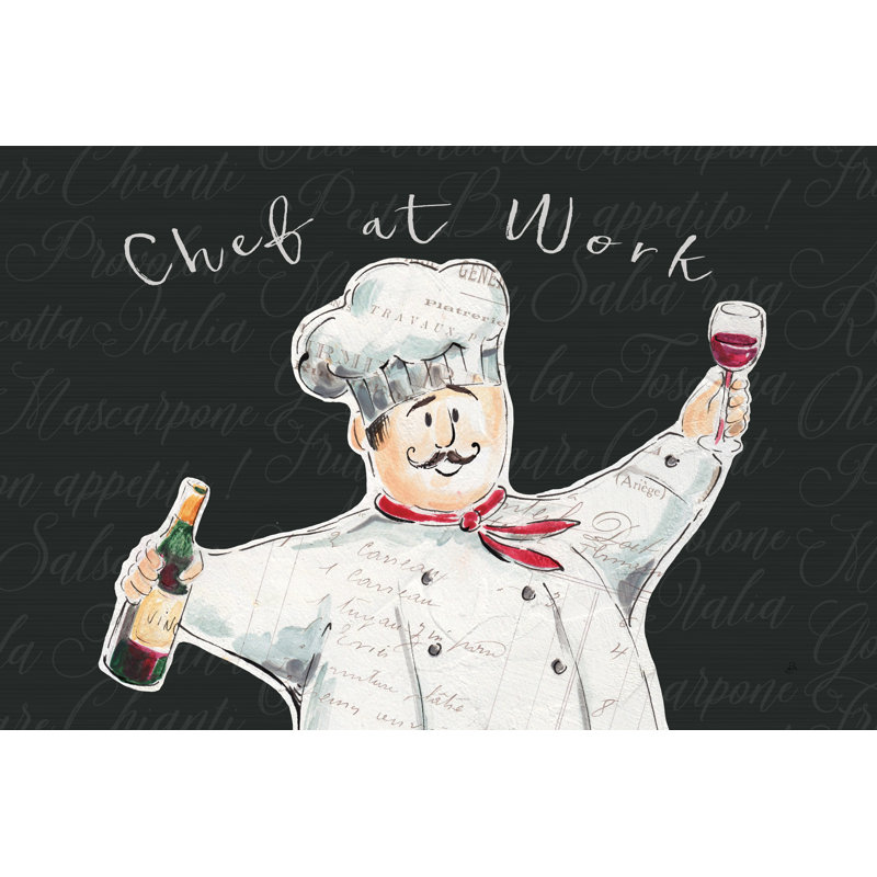 Chef at Work I by Daphne Brissonnet - Painting Print, 20cm H x 30cm W, Black Floater Framed