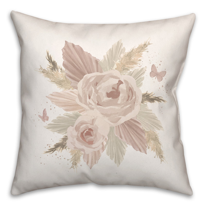 Boho Florals Throw Pillow