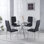 Ensemble de salle à manger 1 + 4,5pièces, pieds de table en métal pour 4-6 personnes avec plateau en verre