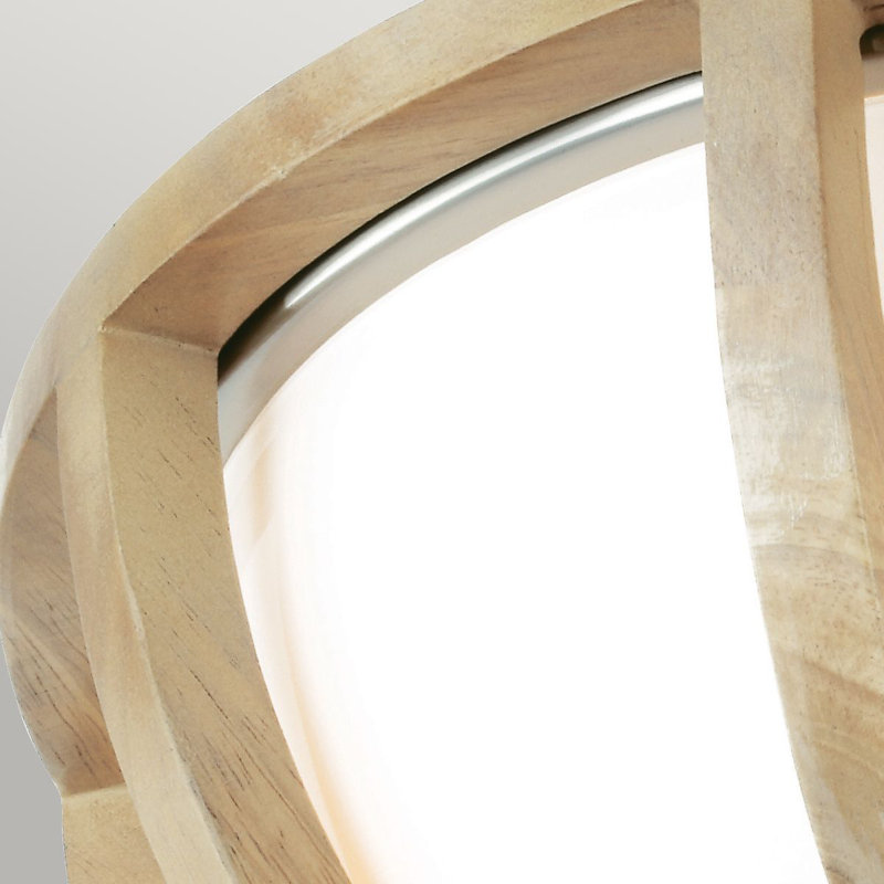 Paulk Glass and Solid Wood Flush Mount