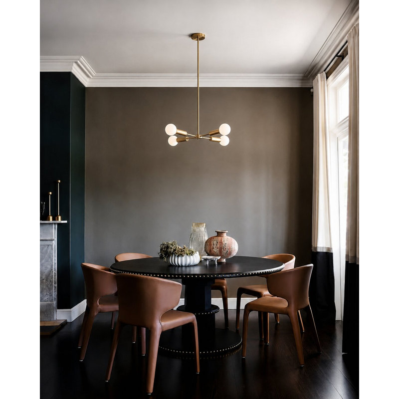 Lustre spoutnik moderne 4 lumières Livilla, Or, H 4 po x l 15,75 po x P 15,75 po