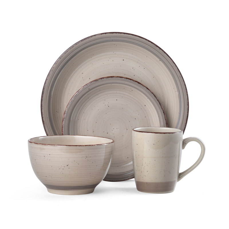 Pfaltzgraff Sadie 16-Piece Stoneware Dinnerware Set, Service for 4, Cream