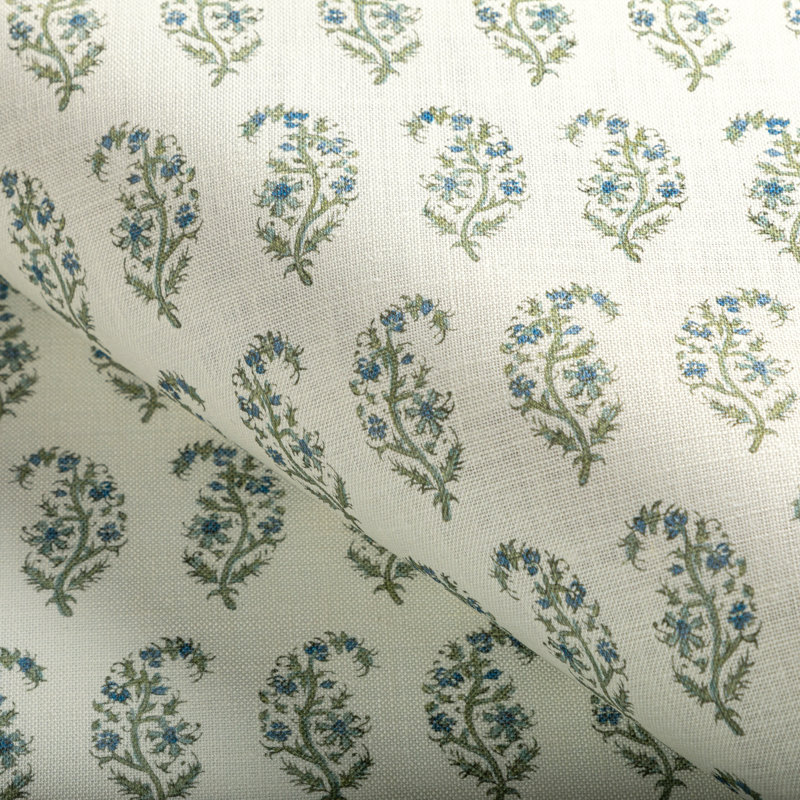 Indiennes Paisley Fabric, Sea