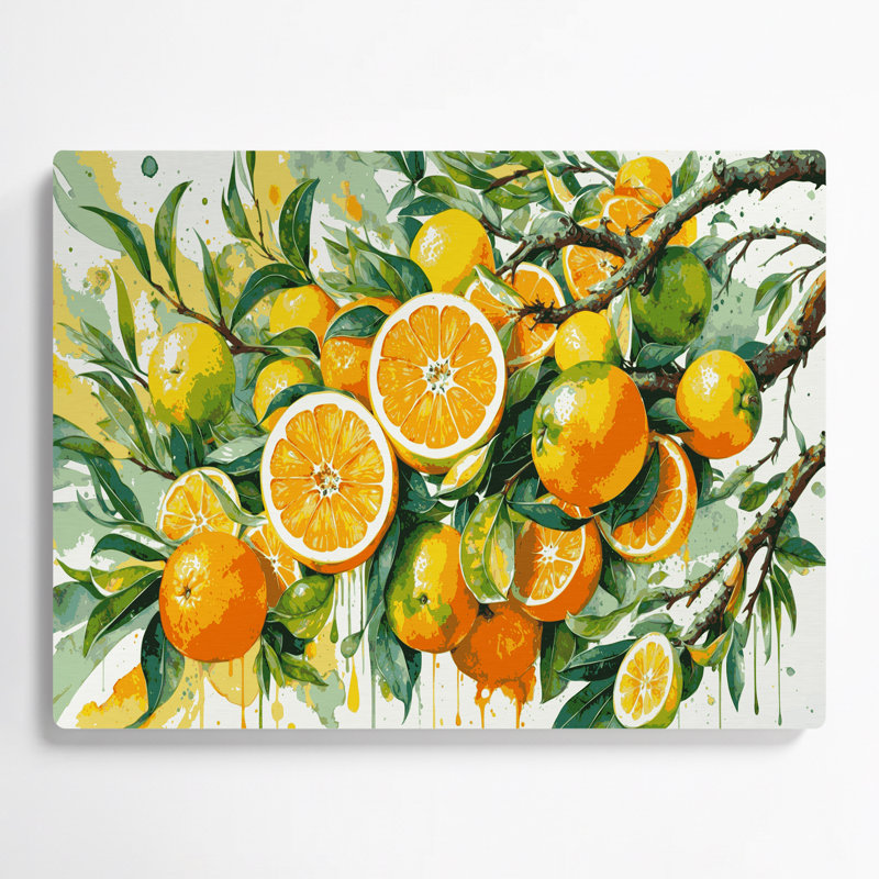 «Fruit Yuzu Brown», art mural en métal, H 11 po x l 14 po
