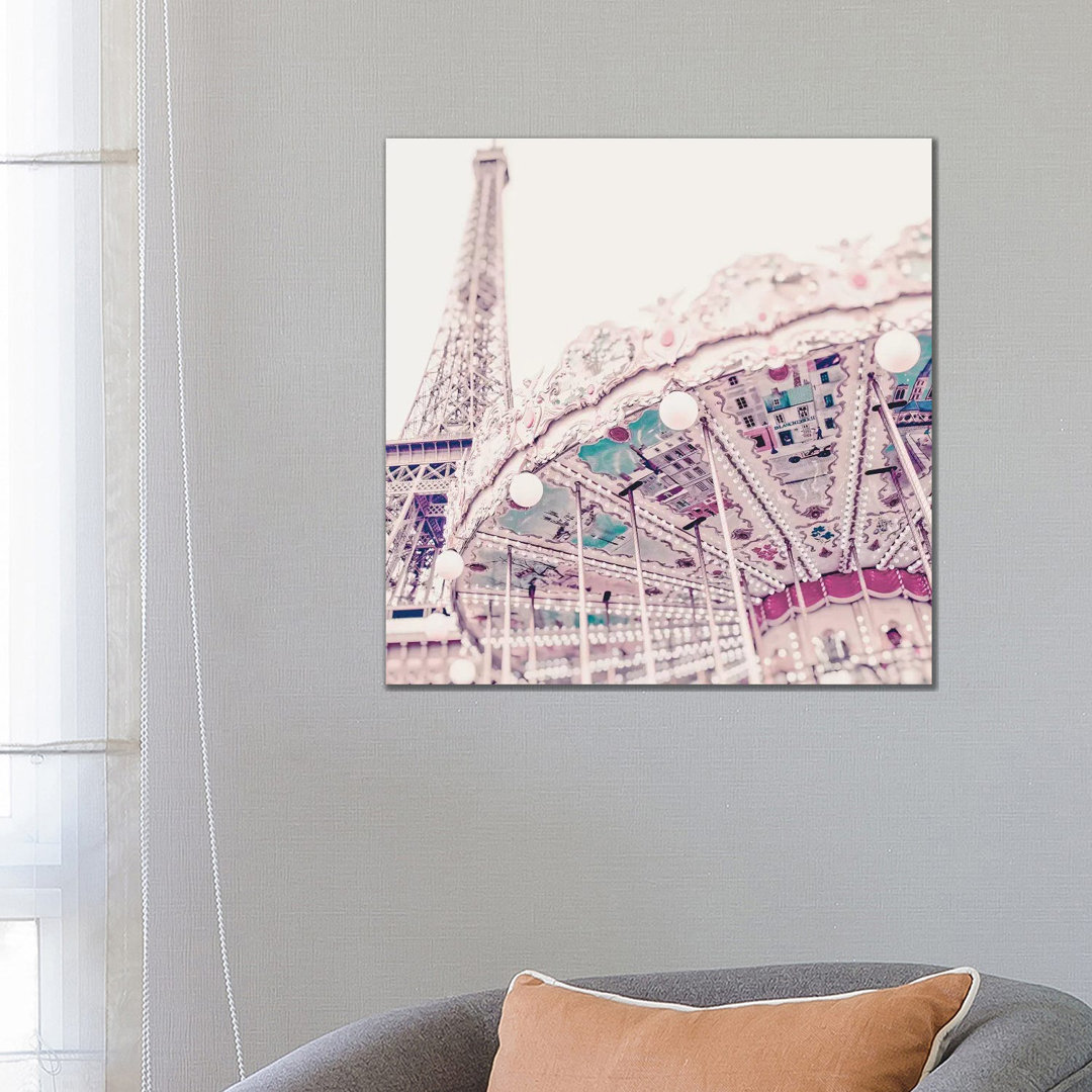 Eiffel Tower Carousel Light - Wrapped Canvas Gallery-Wrapped Canvas Giclée