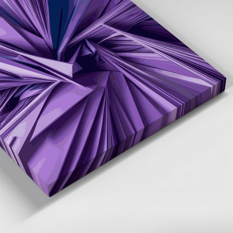 «Geometric Abstraction 77», art mural sur toile mauve, 32" H x 32" W