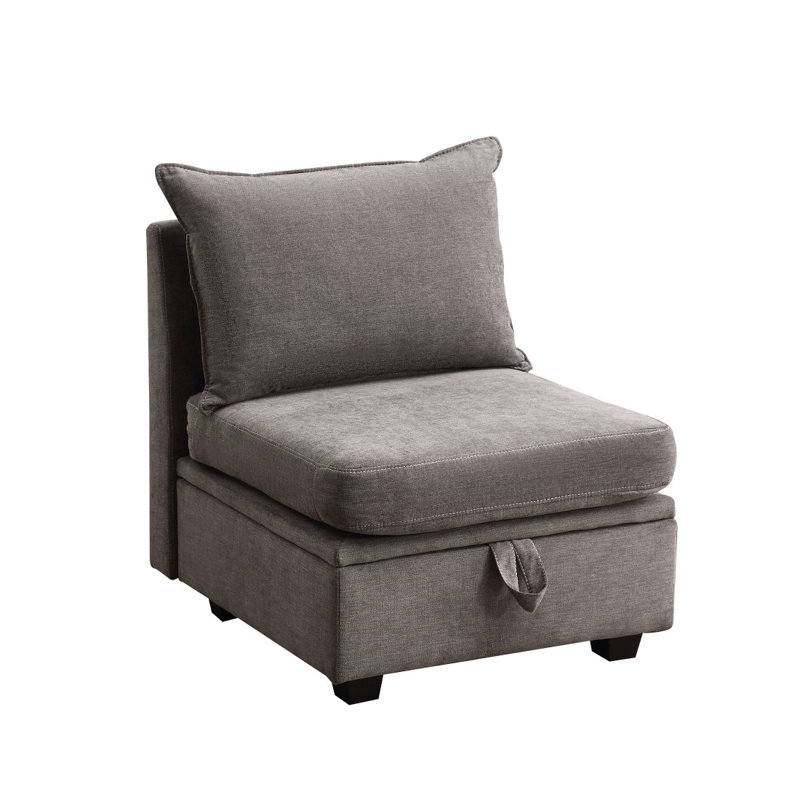 Canapé convertible 1 place avec rangement Aureja, Gris