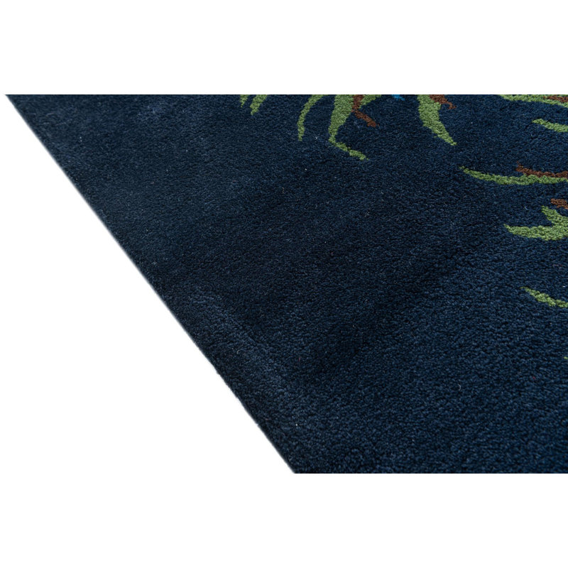 Tapis carré bleu marine Mullan