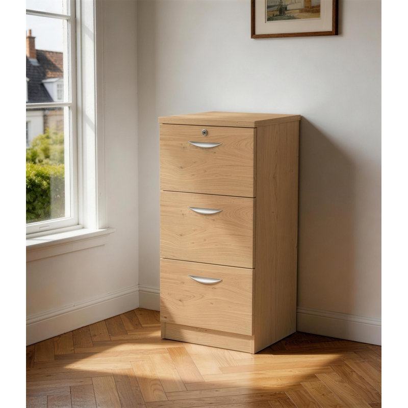 Effie 48cm Wide 3 -Drawer File Cabinet, English Oak