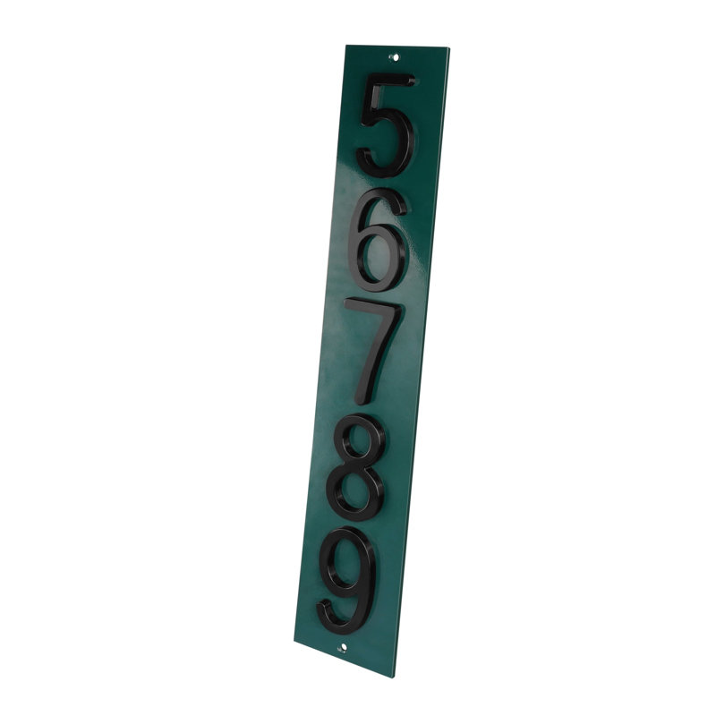 Plaque d'adresse verticale Amgo, Vert, Noir, noir, noir, noir, Oui