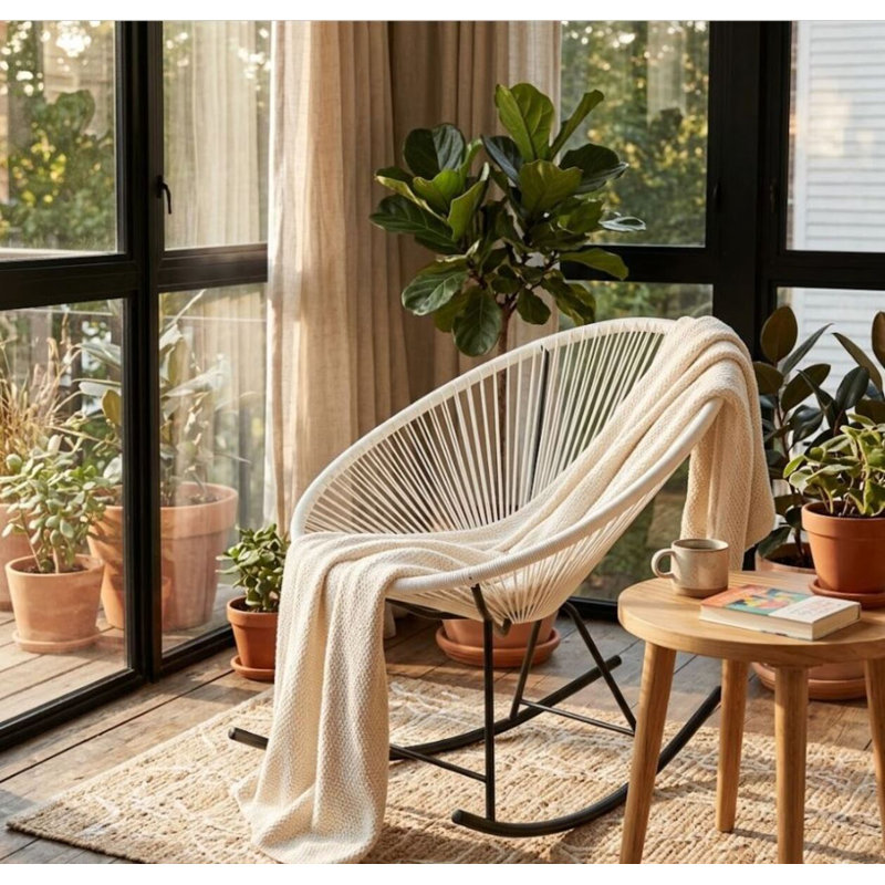 Chaise berçante Oclupaca, Blanc