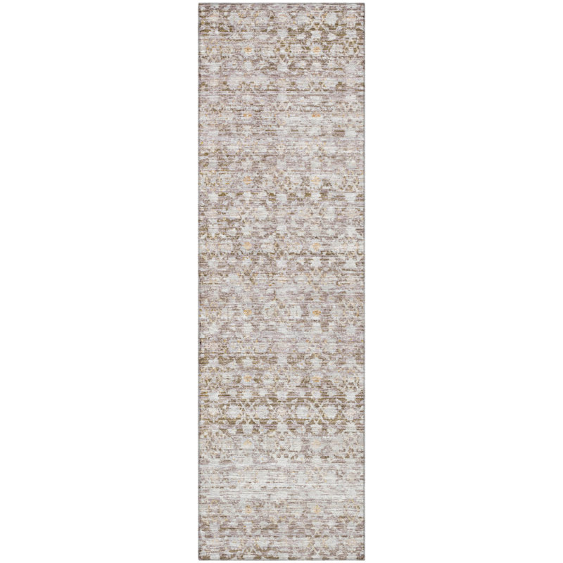 Premium Machine Washable Bucz AMF1747 Stripe Rug, Runner 2'3" x 7'6"