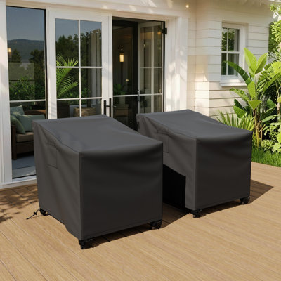 2-Pack Outdoor Furniture Covers (210D Oxford Fabric + Silver Coating)