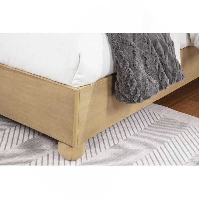 Lit plateforme en bois avec tête de lit à panneaux cannelés - Design minimaliste moderne