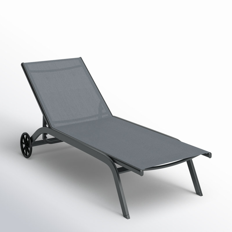 Chaise longue simple 65 po, Gris
