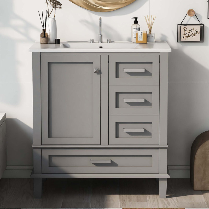 Rangement pour salle de bain Strade, Gris