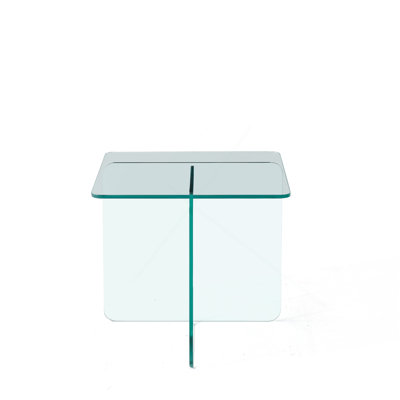 Tempered Clear Glass Sidetable, Small Tea Table, Night Stand Tempered Glass