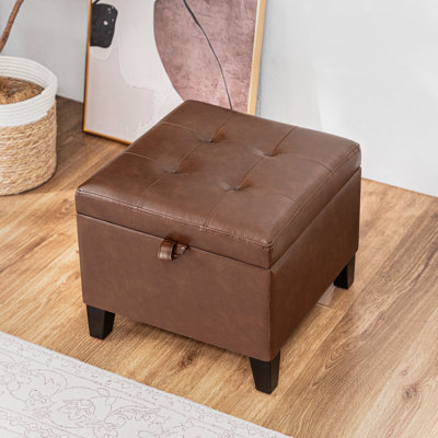 Orella 17.7" Tufted Square Storage Ottoman