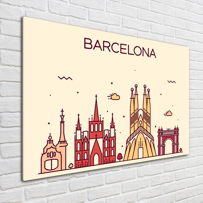 Inscription Barcelona - No Frame Print on Glass