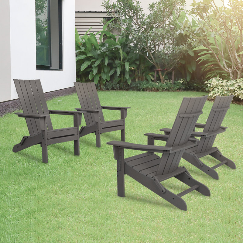 Ensemble de 4 chaises pliantes Durapatio Adirondack, Gris