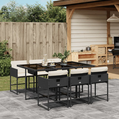 13 Piece Patio Dining Set With Cushions Gray Poly Rattan by Latitude Run 13 Piece Patio Dining Set With Cushions Gray Poly Rattan by Latitude Run
