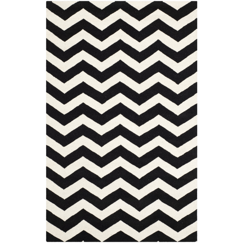 Teresita Hand Tufted Wool Chevron Rug, Rectangle 5' x 8'