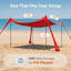 7,5 pi Auvent pare-soleil de plage escamotable X 7,5 pi, protection UV UPF 50+, poteaux coupe-vent et sacs de sable pour une utilisation extérieure stable-133475718-133475720