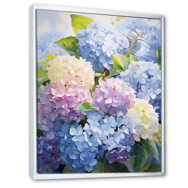 Impression sur toile encadrée «Sangrey Blue Mauve», H 20 po x l 12 po x P 1 po, Cadre flottant blanc