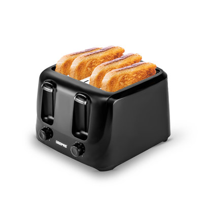 GEEPAS 4 Slice Toaster 6 Browning Levels with 2 Controls, Cancel Function 2 Removable Crumb Trays 1400W