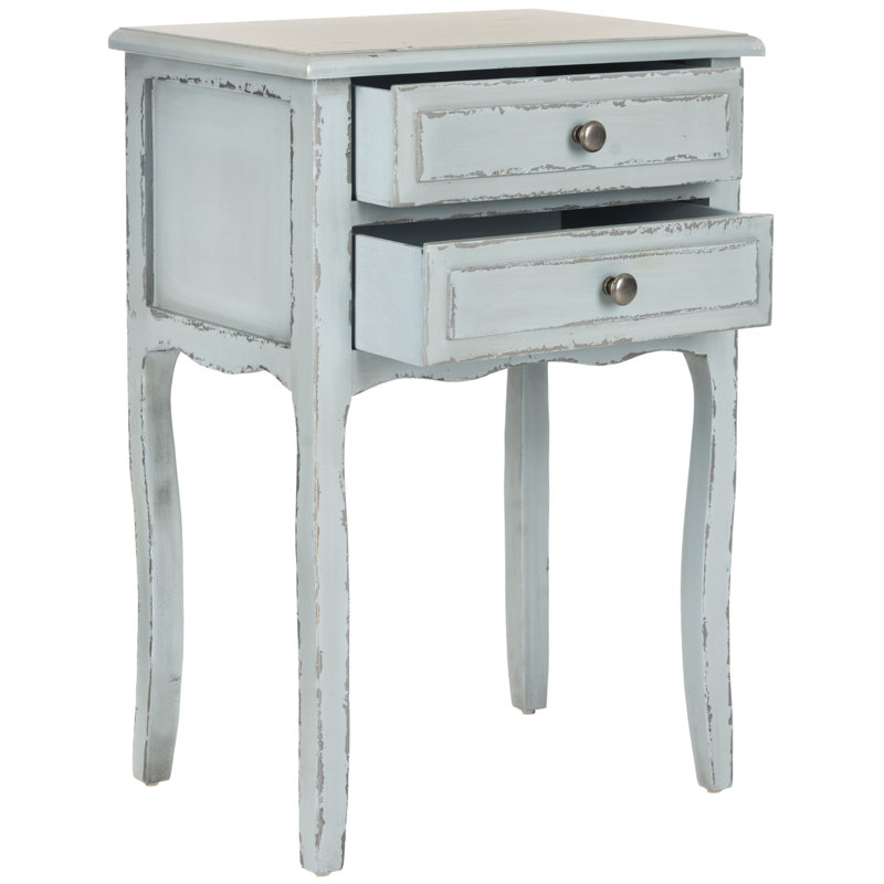 Bhavishya 18'' W Solid Wood Nightstand, French Gray