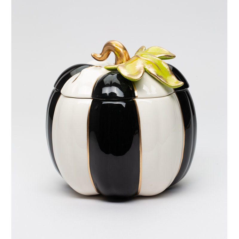 Boîte à bonbon citrouille noire et blanche