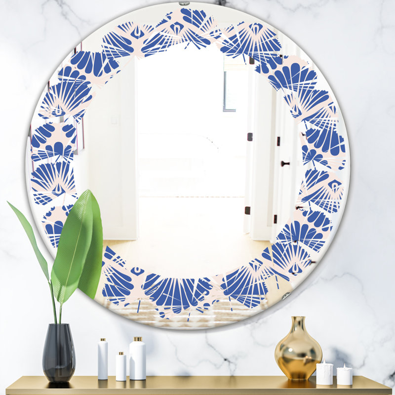 Miroir mural Coastal, H 24 po x l 24 po, Feuilles de vagues