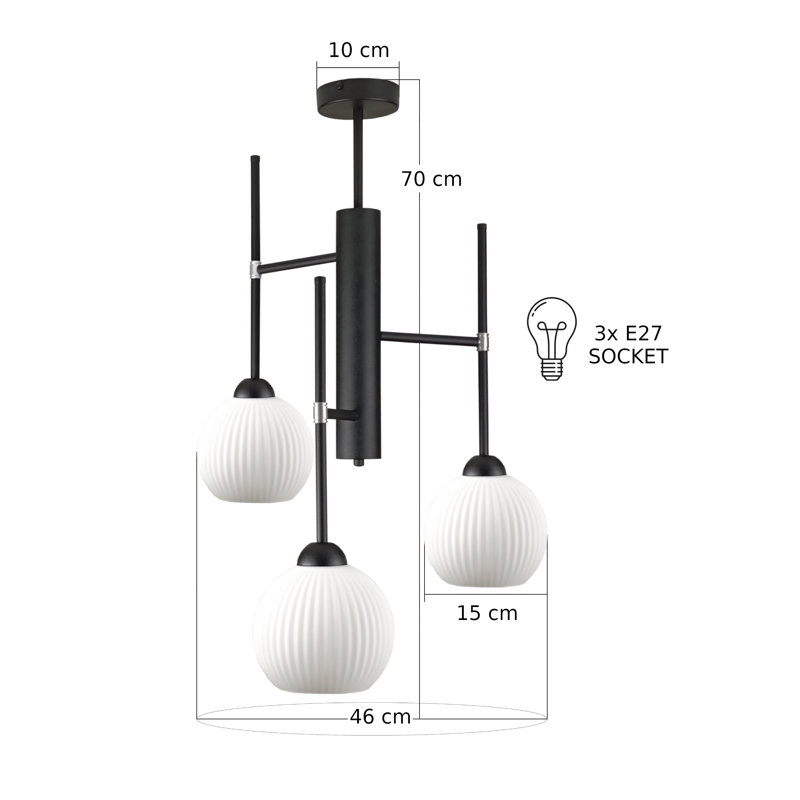 Kliper 3-light Flush Mount, White