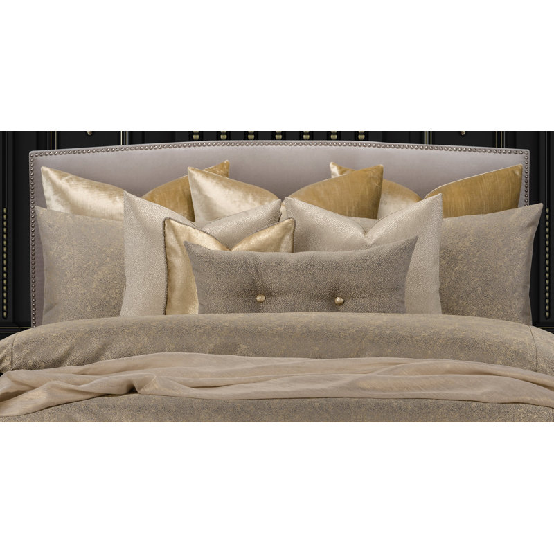 Jazz Club Luxury Supreme Duvet Cover and Insert Set, Cal King Duvet Cover + 5 Sham + 4 Throw Pillow, Bronze