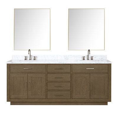 80" Double Bathroom Vanity Set with Mirror