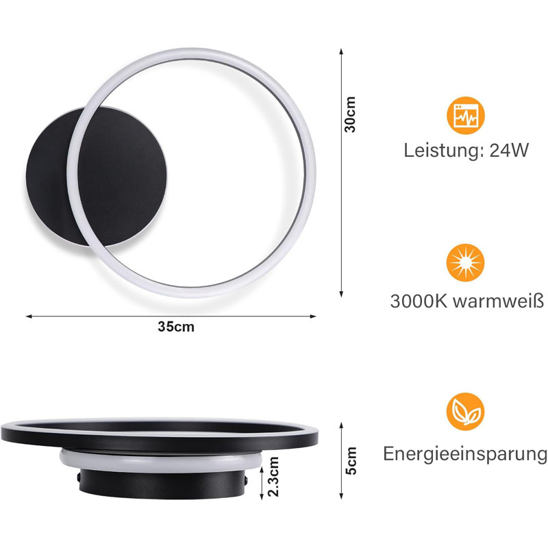 LED Semi Flush Mount, Matte Black