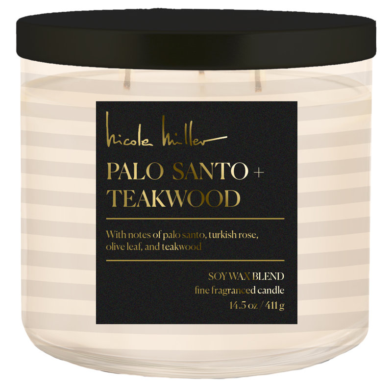 Scented Candle with Glass Holder, Black;White