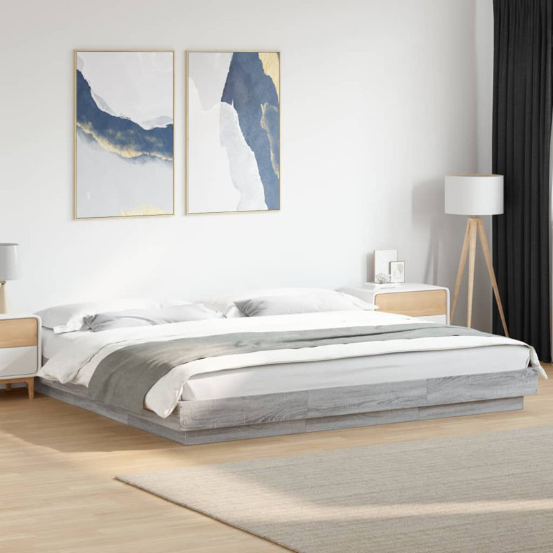 Bormann Bed, 200 x 200 cm, Grey Sonoma