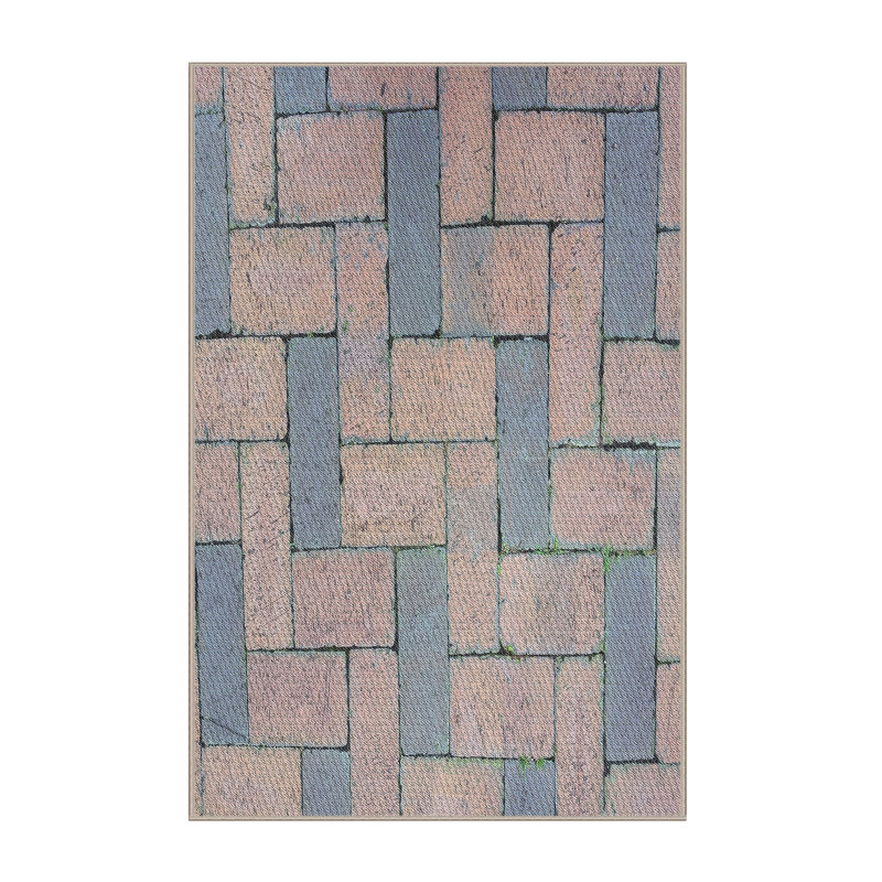 Tapis rose à motifs/bleu aqua/vert zone verte, Rectangle 8 pi x 10 pi