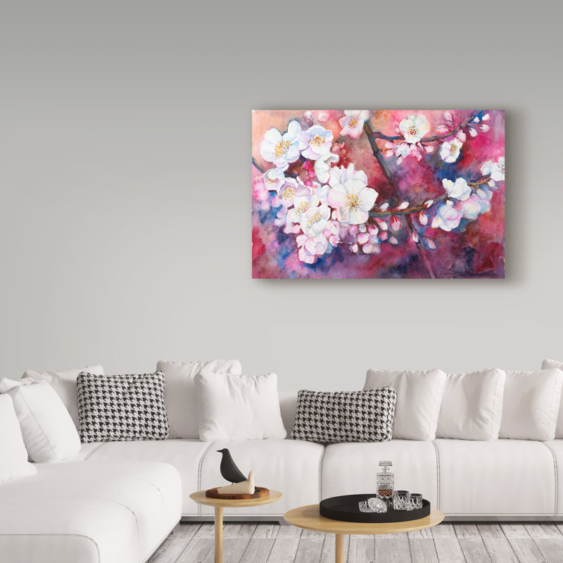 Deetra «Cherry Blossoms», reproduction de peinture acrylique sur toile tendue, H 22 po x l 32 po x P 2 po