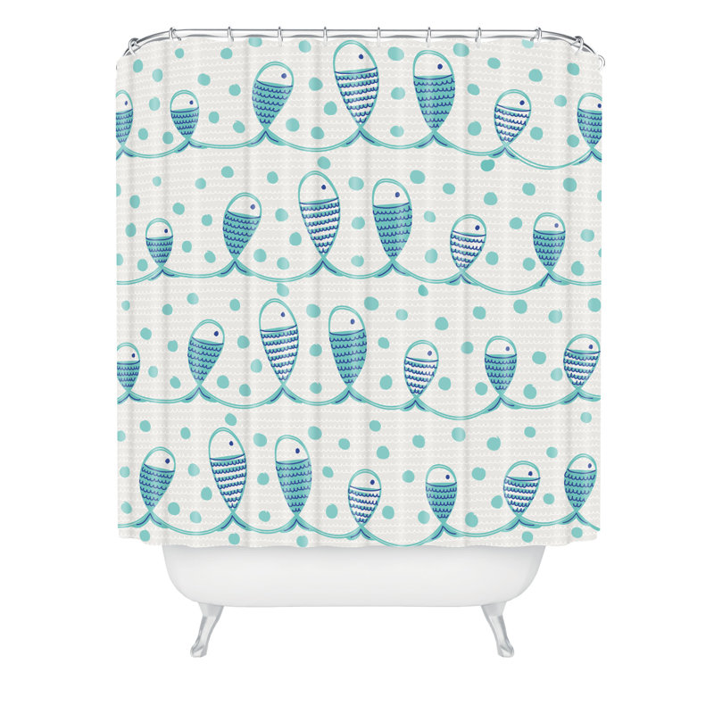 Gabriela Larios Mare Peces Single Shower Curtain