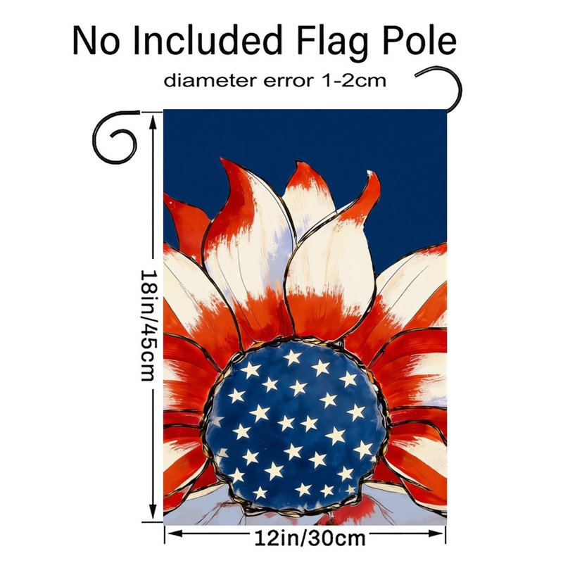 Drapeau suspendu étoile de tournesol rayé 12 po x 18 po (30 x 45 cm) Home Terrace