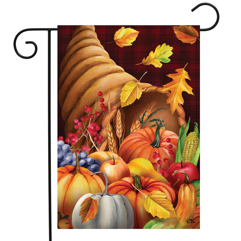Automne Bounty Cornucopia Holiday Garden Flag, Automne orange/jaune/rouge 2