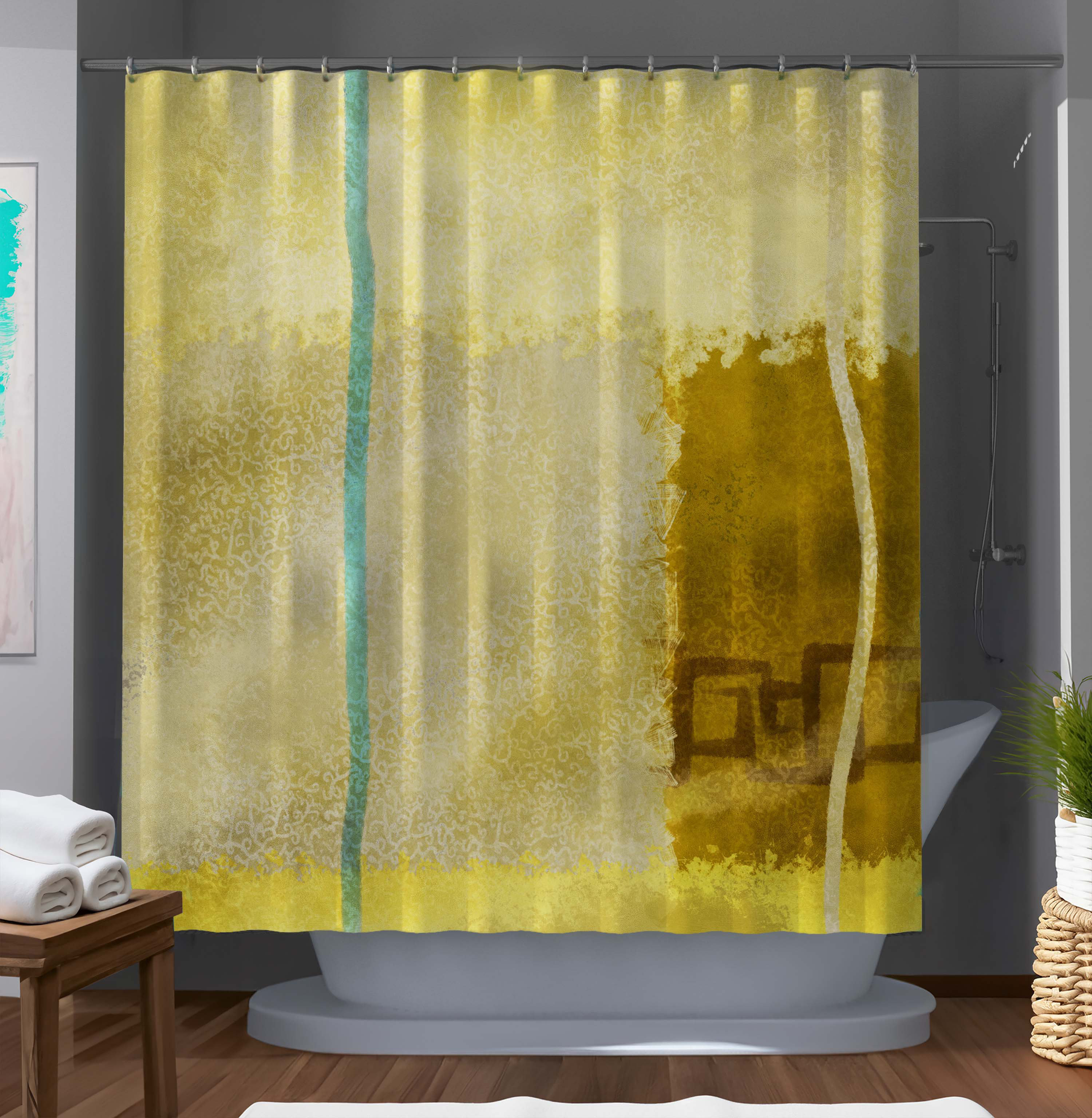 East Urban Home Charlise Abstract Shower Curtain Wayfair