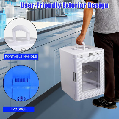 Incubateur de 25 L, laboratoire portatif de science des reptiles, température contrôlée de 10 ° C à 60 ° C pour les petits reptiles, refroidisseur et chauffage numérique, Incubateur 12v / 110v
