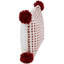 Coussin décoratif 19,5 po en tricot blanc et rouge avec pompons-119978871-119978872