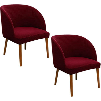 Armchair Slipcover - Neutral - Soft Stretch, Mid-Century Modern, Wingback/Curved Back, Accent Chair