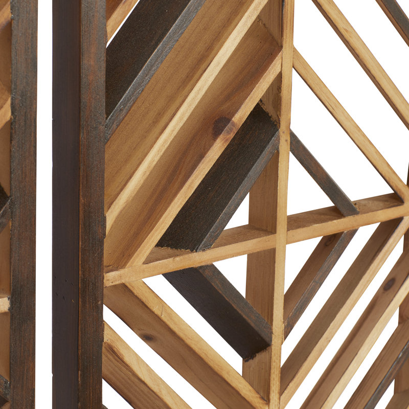 Ensemble de décorations murales géométriques en bois brun